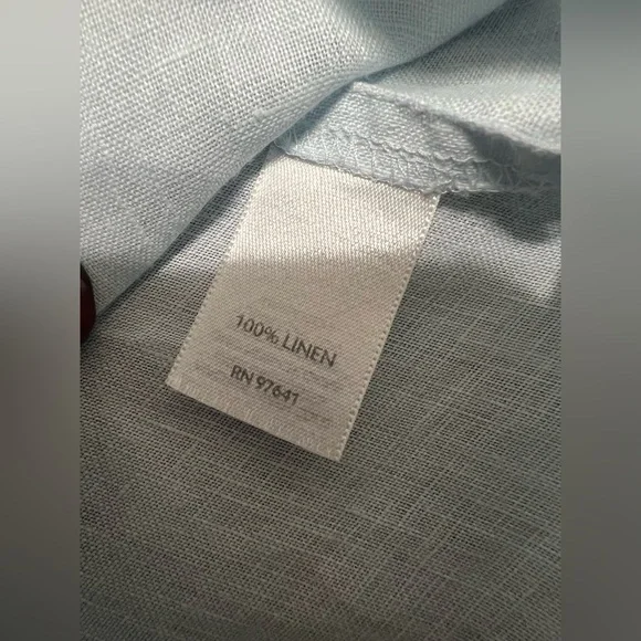 J.Jill 100% Linen Button-Down Shirt – Light Blue, Petite Medium Women’s - Picture 7 of 7